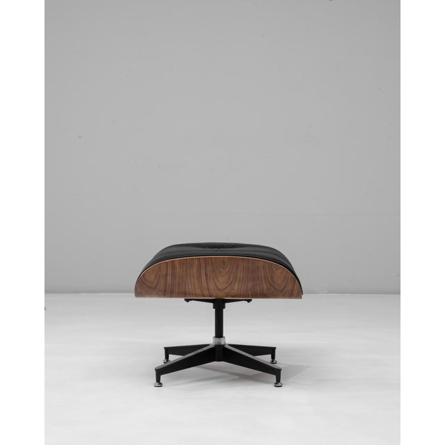 Mid-Century Modern Mid-Century Modern Eames Leather Ottoman Attributed to Herman Miller Black For Sale - Image 3 of 18