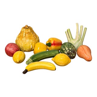 Italian Ceramic Fruit and Vegetables, 11 PCS For Sale