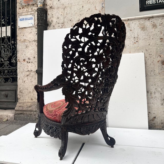Victorian Anglo-Indian Armchair in Wood, Burma / Republic of the Union of Myanmar, 1880 For Sale - Image 17 of 18
