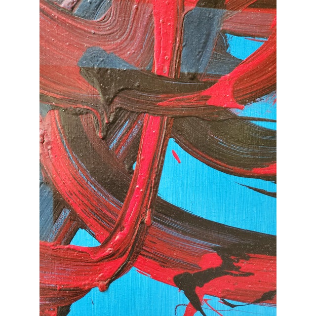 Vintage 1960's Original Mid Century Abstract Expressionist Painting For Sale - Image 4 of 9