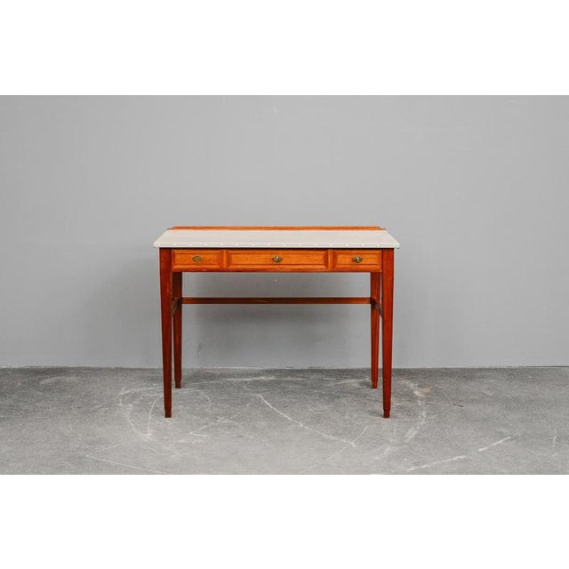 Item: Desk Period & Style: Art Nouveau - Early 20th Century Features: - Elegant and stylish desk with a simple design -...