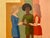 Pierre Georgeot Vintage 1970 Mid Century Modernist " Trois Aimes " Original Framed Paris Pop Art Oil Painting For Sale - Image 12 of 17