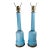 Early 20th Century Pair of French Baby Sky Blue Opaline Glass Table Lamps For Sale