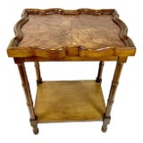 1950s Vintage Boho Chic Coastal Chinoiserie Faux Bamboo Brandt Drinks Table For Sale