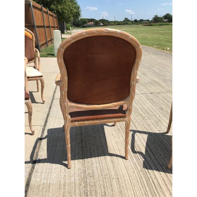 Italian Vintage Mid Century Italian Hand Carved Wood Armchairs- a Pair For Sale - Image 3 of 8