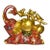 Vintage Cloisonné Elephant Statue With Golden Apples, Birds, and Floral Motifs For Sale