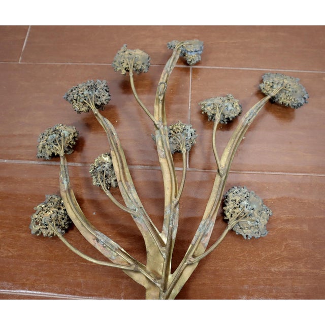 Vintage Brutalist Large Brass Set of 3 Tree Wall Hanging Sculpture Jacqui of California Gold Mid Century Modern Retro 50's 60's For Sale - Image 10 of 14