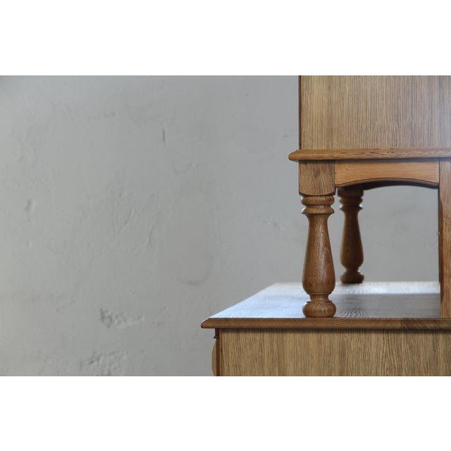 Vintage Danish Brutalist Light Oak Dining Cabinet in the style of Henning Kjærnulf, 1970s For Sale - Image 15 of 18