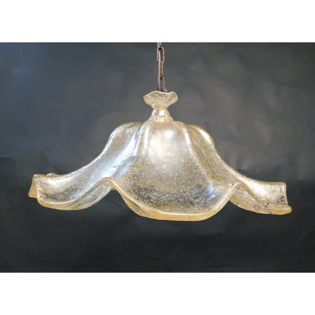 Italian 20th Century Murano Flower Pendant by Mazzega For Sale - Image 3 of 9