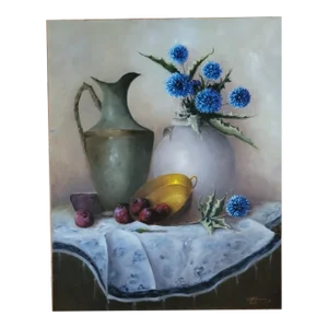Original Realist Still Life Oil Painting by German Artist Wolfgang Emil Hofmann