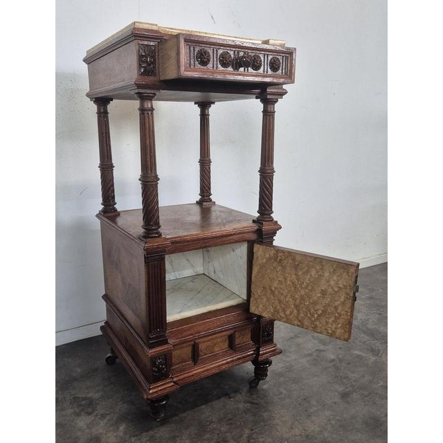Henry II Walnut Bedside Table For Sale - Image 6 of 9