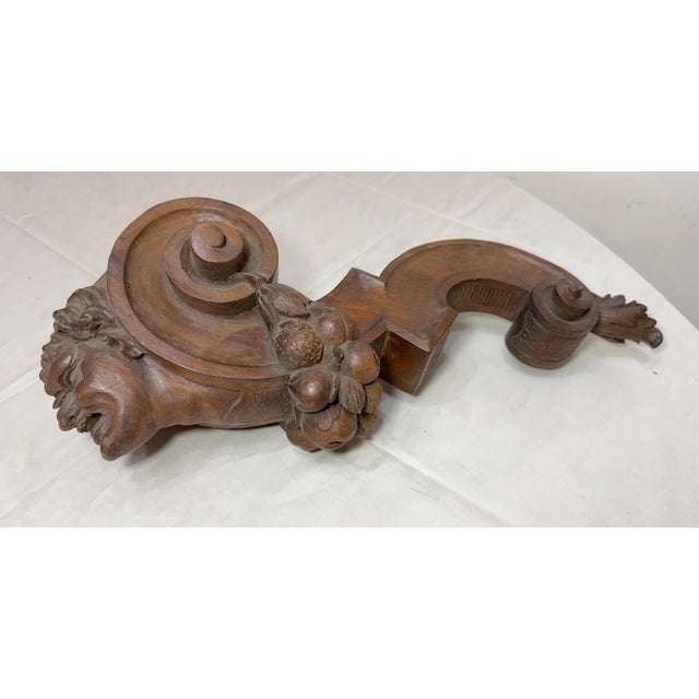 Antique 1800's Hand Carved Figural Wood Architectural Salvage Devil Sculpture For Sale - Image 10 of 17