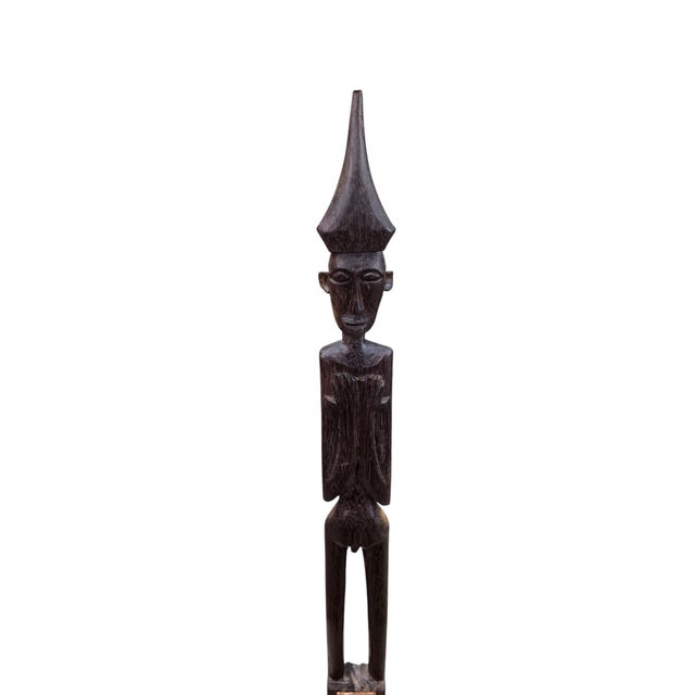 Mid 20th Century Vintage Tribal Carved Wood Figural Drink Stands/Pedestals – Pair For Sale - Image 5 of 9