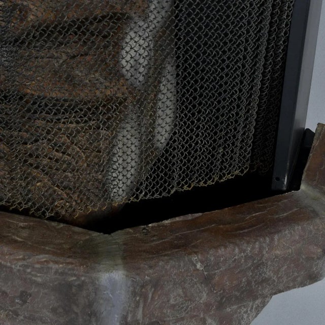 Vintage Wall Mounted Faux Stone Electric Fireplace With Space Heater For Sale - Image 12 of 16
