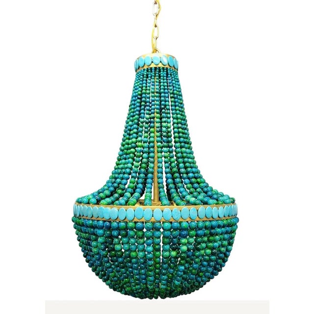 Marjorie Skouras Design Silvio Juan Carlos Lapis Lazuli Empire Chandelier For Sale - Image 11 of 12