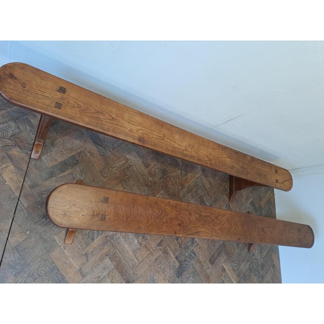 French Cherrywood Benches, 1870, Set of 2 For Sale - Image 4 of 6