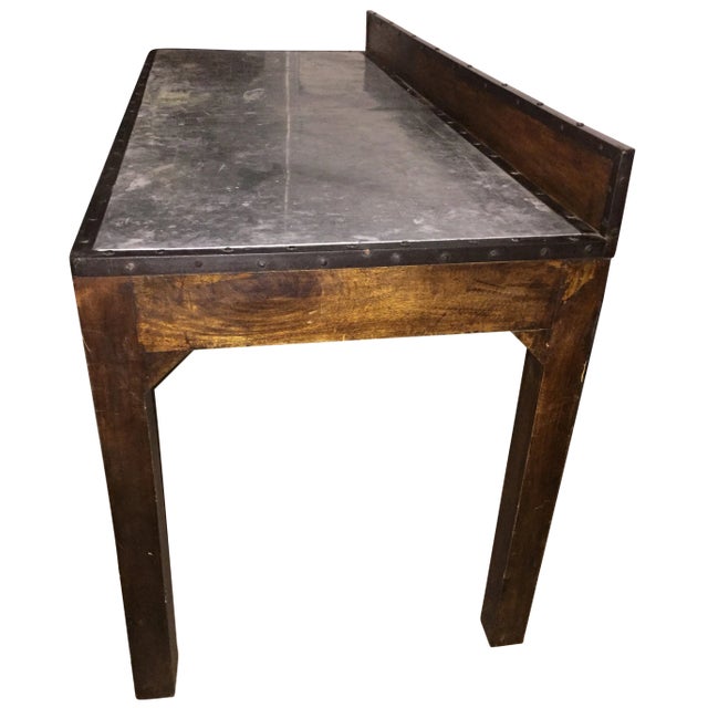 Antique Country Work Table | Island With Stainless Steel Top For Sale - Image 9 of 11