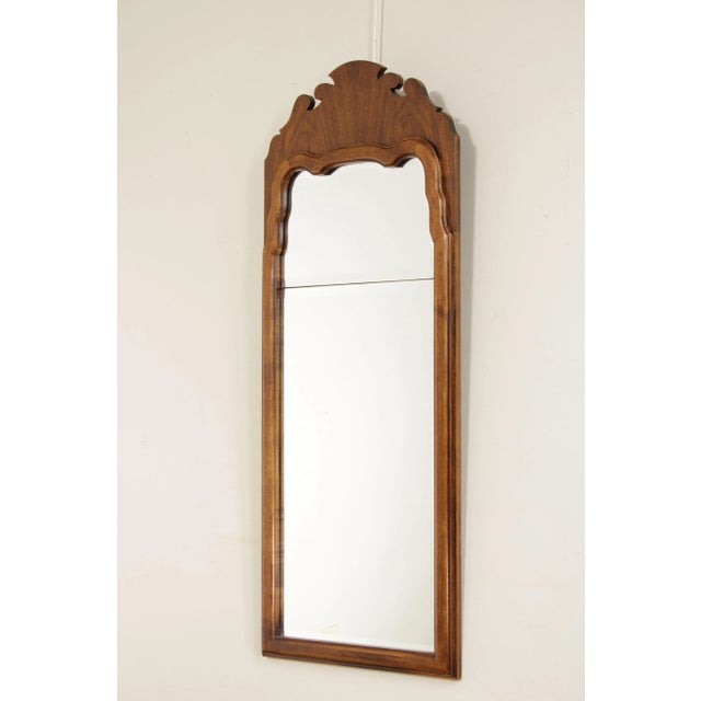 Queen Anne 1970s Brandt Queen Anne Style Walnut Looking Glass Wall Mirror For Sale - Image 3 of 13