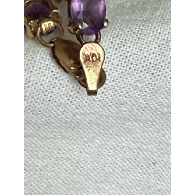 Vintage 1980s 10k Yellow Gold Amethyst Tennis Bracelet For Sale In New York - Image 6 of 8