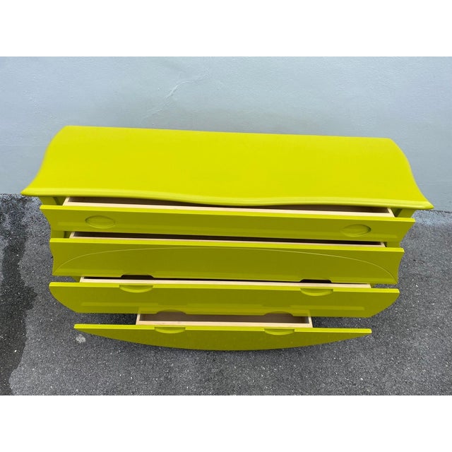 Elegant Chartreuse Bombay Style Commode/ Chest of Drawers For Sale - Image 13 of 18