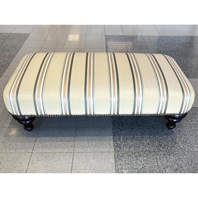 English George Smith Striped Ottoman For Sale - Image 3 of 12