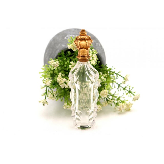 Faceted Glass and Gold Flask, 19th Century For Sale - Image 6 of 6