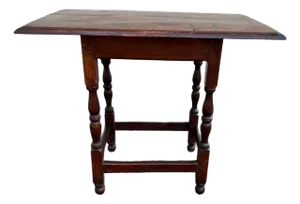 Antique Early American Primitive Style Stretcher Base Tavern Table.
