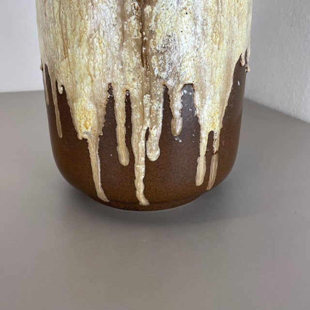 Large Fat Lava Pottery Multi Color Floor Vase attributed to Scheurich, 1970s For Sale - Image 13 of 18