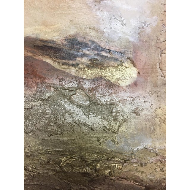 "Portal (#10 in Series) " Original Abstract Modern Neutral Art Metallic Landscape Painting For Sale - Image 4 of 6