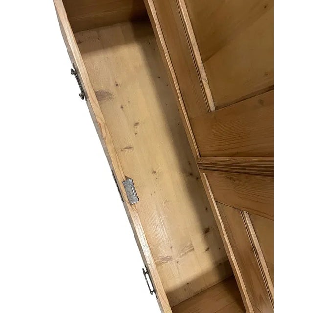 Antique French Pine Two Door Armoire Drawer to Base For Sale - Image 4 of 11