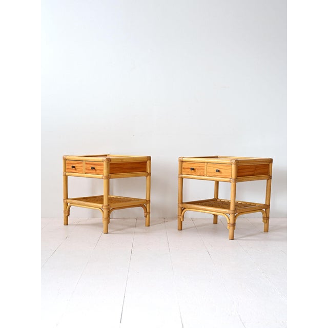 Vintage Bamboo Bedside Tables, 1960s, Set of 2 For Sale - Image 4 of 13