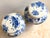 Vintage Chinese Floral Blue & White Qing Ginger Jar Pair With Lotus Petal Border For Sale - Image 4 of 12