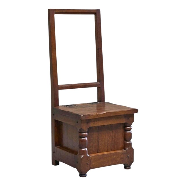 Vintage Medieval Revival Accent Chair in Oak, 1950s For Sale