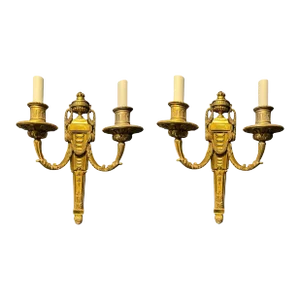 1900 Caldwell Neoclassic Bronze Sconces - a Pair