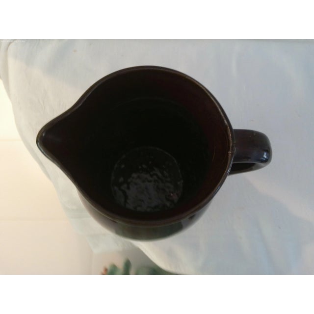 Large Mid-Century Dipped Stoneware Rustic Country Pitcher For Sale - Image 4 of 5