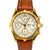 Modern Breitling Chronomat 40mm K13048 18k Yellow Gold Brown White Chronograph Watch For Sale - Image 3 of 11