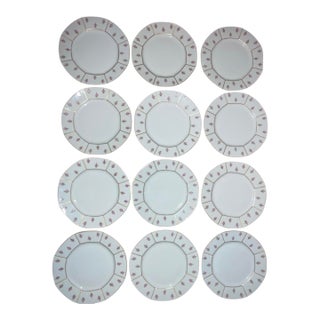 Antique 1908 Jean Pouyat, Limoges France 8.5” Salad Plates - Set of 12 Excellent Condition For Sale
