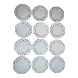 Antique 1908 Jean Pouyat, Limoges France 8.5” Salad Plates - Set of 12 Excellent Condition