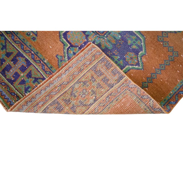 Hand-Knotted Turkish Oushak Runner Rug Hallway Decor - 2'11" X 11'8" For Sale - Image 11 of 12