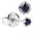 Natural 3mm Dark Blue Sapphire Stud Earrings in White Gold Plated Silver - 2 Pieces For Sale