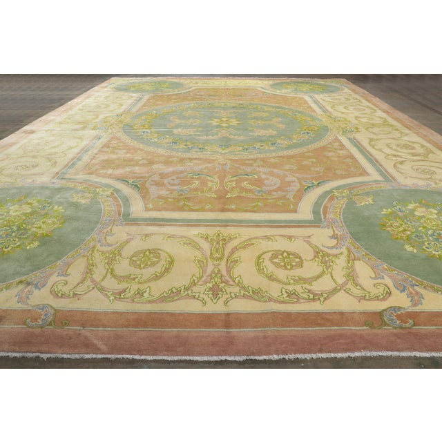 Vintage Persian Isfahan Rug, 13'04 X 19'09 For Sale - Image 11 of 12