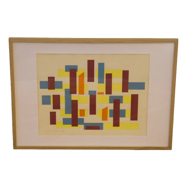 Jean Legros, Abstract Composition, 1957, Painting on Paper For Sale