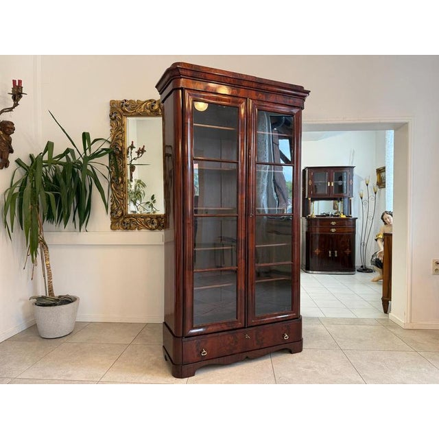 Late Biedermeier Display Cabinet in Mahogany For Sale - Image 10 of 16