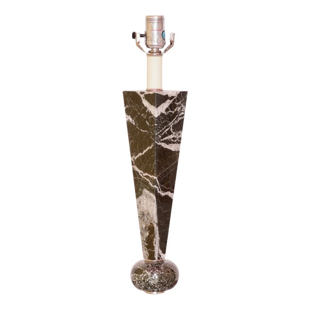 Vintage Marble and Lucite Table Lamp For Sale