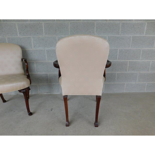 Southwood Georgian Queen Anne Style Fireside Accent Arm Chairs - A Pair For Sale - Image 14 of 18