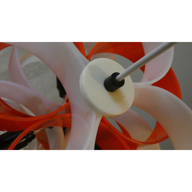 Metal Orange and White Acrylic Glass Pendant Lamp from Stilux Milano, 1960s For Sale - Image 7 of 11