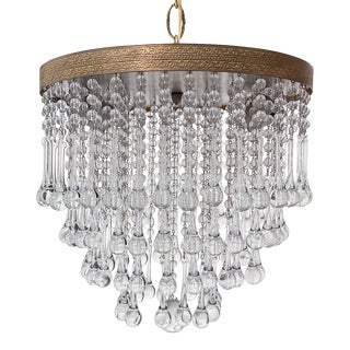 Vintage Italian Brass Upside Down Layered Chandelier For Sale