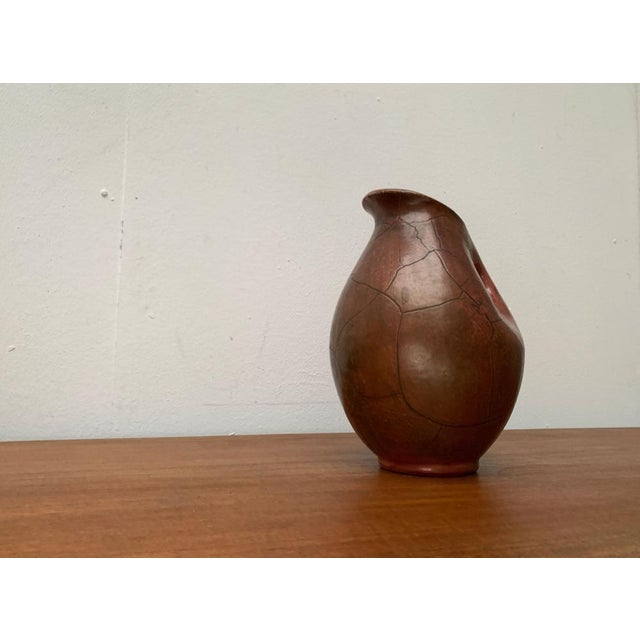 Art Deco German Studio Pottery Jug Carafe with Handle Hole by Paul Dresler for Töpferei Grootenburg, 1940s For Sale - Image 11 of 18