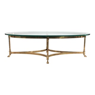 Vintage LaBarge Brass and Glass Coffee Table For Sale