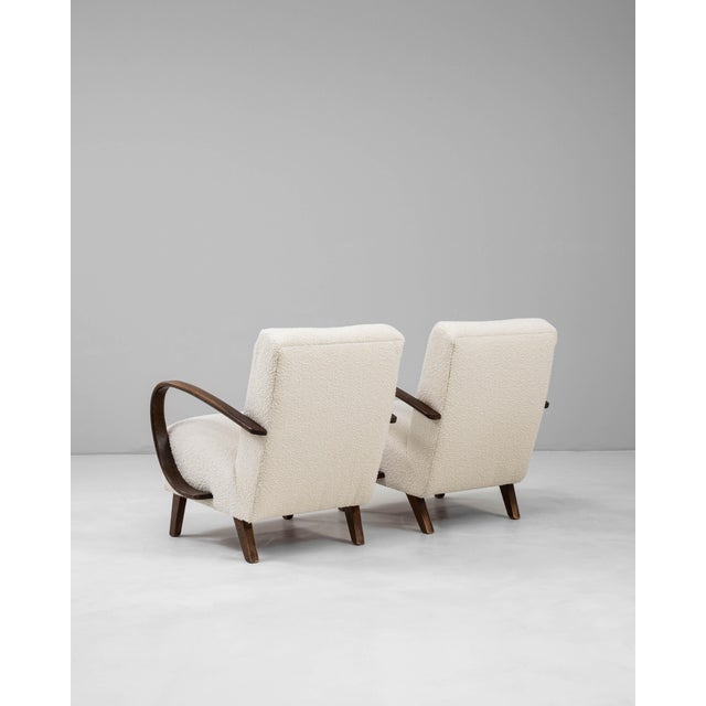 Jindrich Halabala 1950s Czech MCM Upholstered Armchairs By J. Halabala - A Pair For Sale - Image 4 of 18